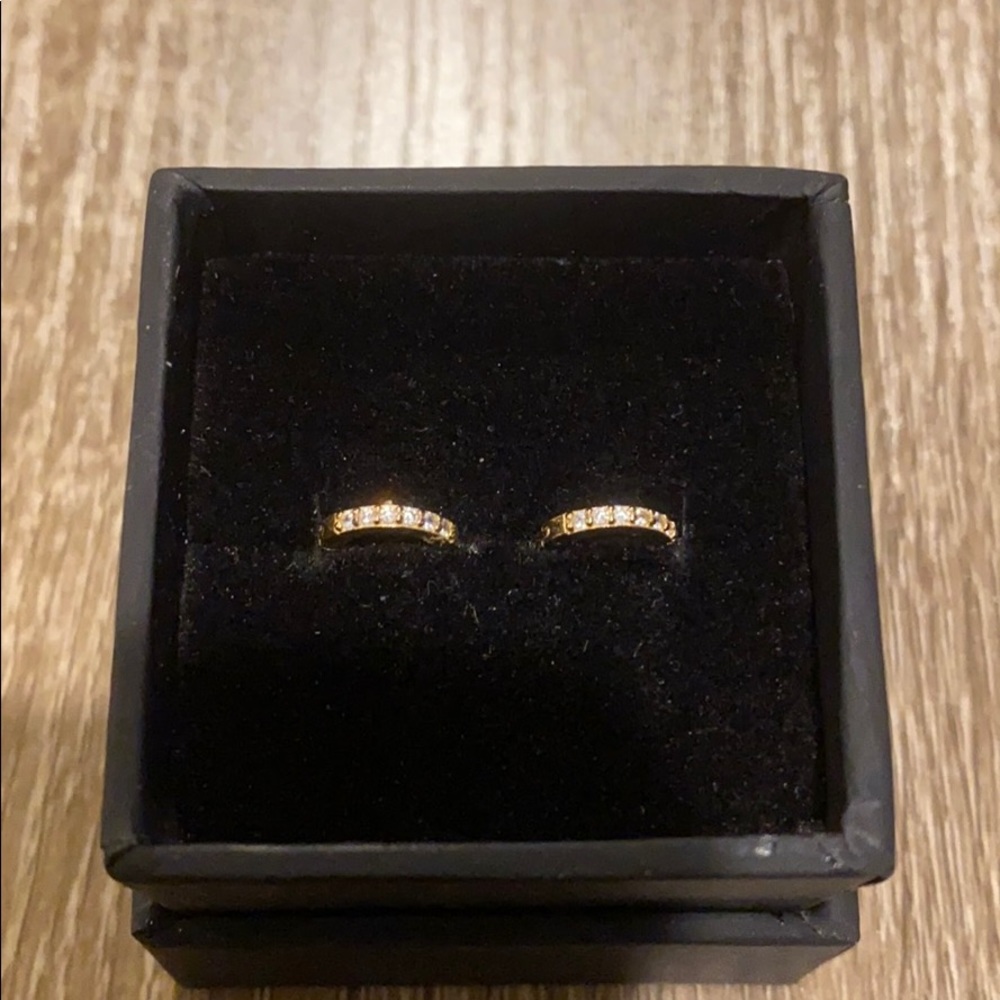 SHASHI Gold Huggie Earrings